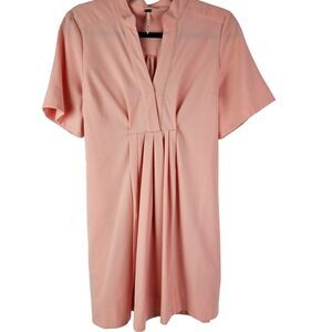 Free‎ People Pleated Short Tie Mini Dress Peach Pink Women's Size S